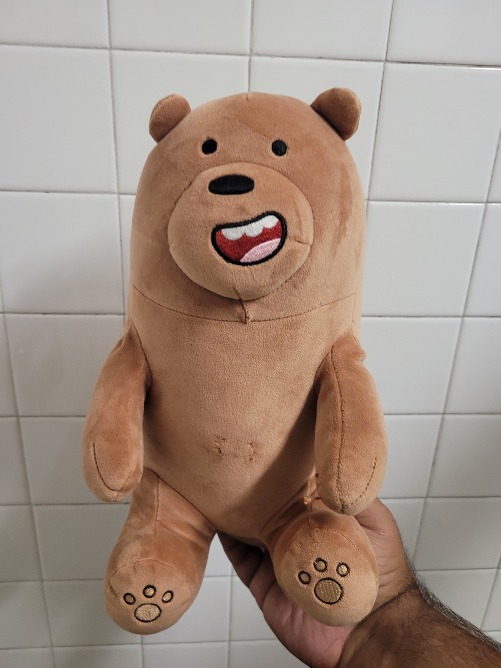 Miniso We Bare Bears CN Grizzly Bear Brown Plush Stuffed Toy Animal 11.25"